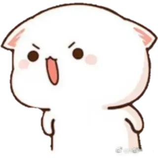 😗 kucing, kartun, marah, imut, stiker, kucing persik, ekspresi telegram sticker