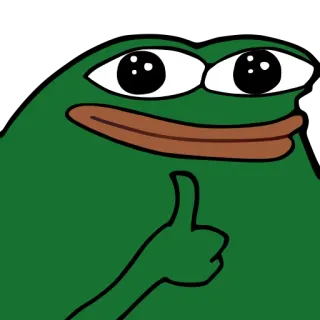 👍 Pepe the Frog 悲伤蛙佩佩, 表情包, 青蛙, 点赞, 网络迷因, 卡通青蛙 whatsapp sticker