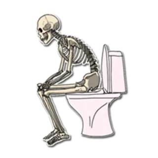 💩 scheletro, bagno, umorismo, anatomia, ossa telegram sticker