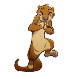 😝 выдра, животное, милый, мультик, пушистый telegram sticker