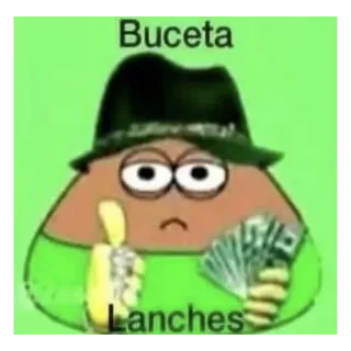 💰 Buceta Lanches Pou, お金, 漫画, デジタルアート telegram sticker