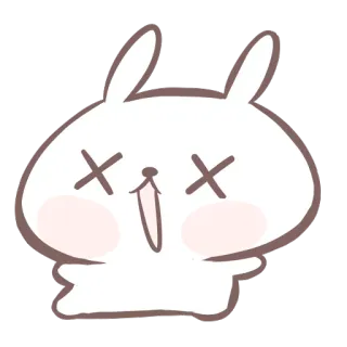 😵 coelho, fofo, desenho animado, adesivo, animal telegram sticker