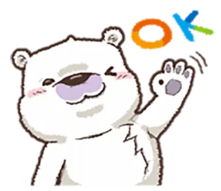 😁 gấu, hoạt hình, dễ thương, động vật, trắng whatsapp sticker