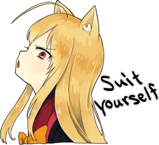 😤 Suit Yourself Anime, Orejas de gato, Expresión, Dibujo animado whatsapp sticker