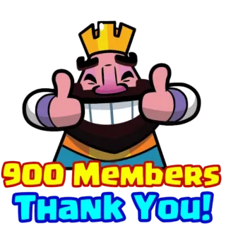 ❤ 900 Members
Thank You! Clash Royale, Rey, Pulgar arriba, Gracias, Celebración whatsapp sticker