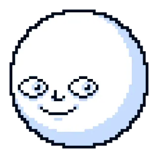 🌚 pixel art, cartoon, character, face, expression telegram sticker