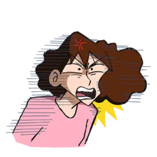 😠 marah, kartun, frustrasi, jengkel, wanita telegram sticker