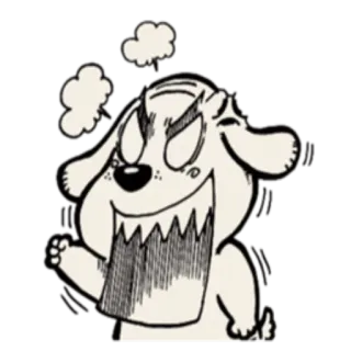 😡 perro de dibujos animados, enfadado, gesto ofensivo telegram sticker