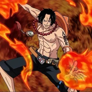 🌟 Portgas D. Ace One Piece Anime, One Piece, Fuoco, Pirata, Ace, Shonen whatsapp sticker
