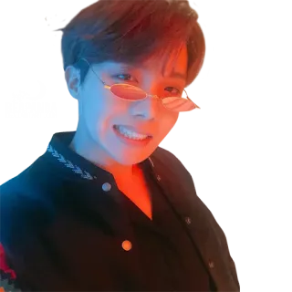 😬 persona, occhiali da sole, sorriso, ritratto, k-pop, intrattenimento whatsapp sticker