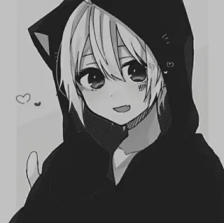 🇦🇱 Anime, Hoodie, Telinga kucing, Anak laki-laki telegram sticker