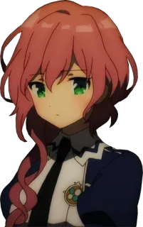 😐 Anime, Manga, Personaje, Pelo rosa, Ojos verdes telegram sticker