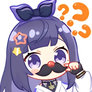 🧔 Anime, Desenho animado, Adesivo, Pergunta, Bigode, Nariz de palhaço telegram sticker
