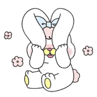 🤭 kelinci, lucu, binatang, kartun, kawaii, bunny telegram sticker