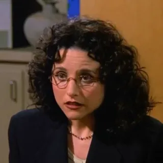 😐 Elaine Benes Seinfeld serie tv, sitcom, gracioso, retrato, mujer telegram sticker
