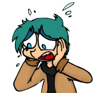 😨 cartoon, huilen, anime, verdrietig, emotioneel, bedroefd, personage whatsapp sticker