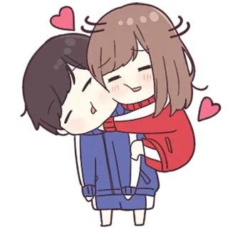 ❤ casal, fofo, amor, desenho animado, cavalinho, feliz, relacionamento whatsapp sticker