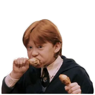 🍗 Ron Weasley Harry Potter гарри поттер, рон уизли, еда, курица, имбирь, фильм telegram sticker