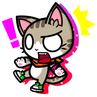 ❗️ gato, dibujo animado, animal, pegatina, divertido, lindo, kawaii telegram sticker
