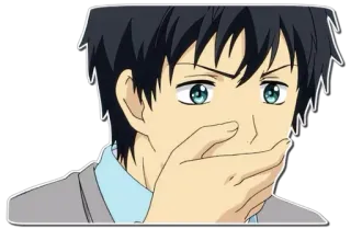 🙊 Anime, Personaggio, Scioccato, Sorpreso, Mano sulla bocca telegram sticker