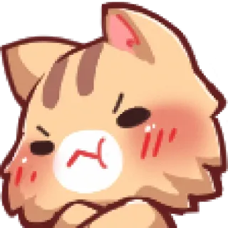 🙅‍♀️ kat, schattig, boos, sticker, cartoon, emoji telegram sticker