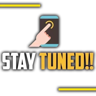📻 STAY TUNED!! Rimanete sintonizzati, Prossimamente, Aggiornamento, Telefono, Dito telegram sticker