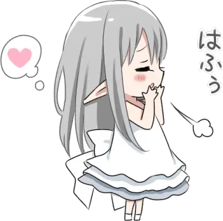 ❤️ はふう Anime, Fofo, Elfo, Kawaii, Adesivo whatsapp sticker