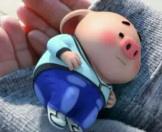 🐽 cochon, dessin animé, mignon, animal, porcelet, dormir telegram sticker