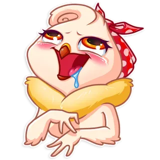 🤤 animal, chicken, cartoon, cute, funny, sticker telegram sticker