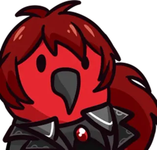 😶 การ์ตูน, สีแดง, นก, ตัวละคร telegram sticker