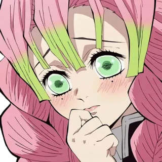🤔 Mitsuri Kanroji Demon Slayer Anime, Demon Slayer, Mitsuri, Kanroji, Hashira telegram sticker