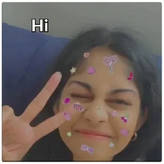 😁 Hi vredesteken, groet, glitters, vrolijk, vrouw whatsapp sticker