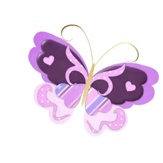🌈 schmetterling, lila, herzen, aufkleber, cartoon, flügel, süß telegram sticker