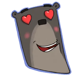😍 bear, love, cute, animal, heart eyes telegram sticker