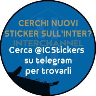 🆕 CERCHI NUOVI
STICKER SULL'INTER?
INTERCHANNEL
Cerca @ICStickers
su telegram
per trovarli ステッカー, テレグラム, イタリア語, インターチャネル, ソーシャルメディア, 飛行機 telegram sticker