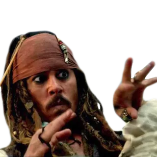 😨 Jack Sparrow Pirates of the Caribbean Jack Sparrow, Pirates of the Caribbean, Johnny Depp, Disney, pirate, movie, character telegram sticker