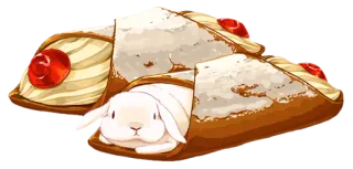 🐰 cannoli, coelho, sobremesa, comida, pastelaria, fofo, coelhinho telegram sticker