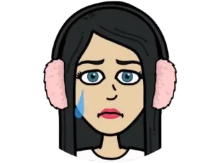 😢 bitmoji, Cartoon, traurig, weinen, Mädchen, Tränen, Emotionen telegram sticker
