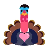 ❤️ 七面鳥, ハート, 漫画, 動物, 鳥 telegram sticker