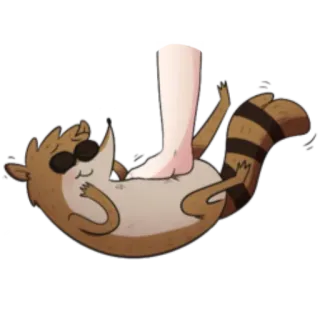 ☺️ Rigby Regular Show kreskówka, Rigby, Regular Show, stopa, animowany telegram sticker