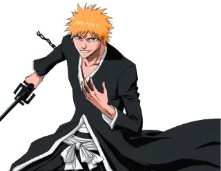 😀 Ichigo Bleach Аниме, Меч, Ичиго Куросаки, Блич, Шинигами, Пустой, Манга telegram sticker