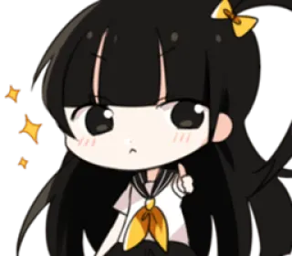 ✨ anime, girl, cute, school uniform, cartoon, character whatsapp sticker
