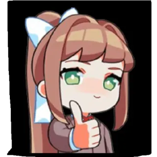 👍 Monika Doki Doki Literature Club! Monika, Anime, Sticker, Doki Doki Literature Club!, Pulgar arriba, lindo telegram sticker