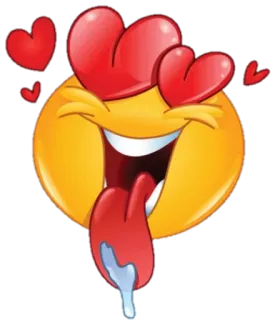 😍 Emoji, Hati, Cinta, Lidah, Air liur, Nafsu telegram sticker