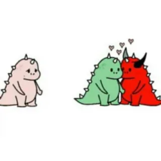 🤍 dinosaur, cartoon, love, cute, sad telegram sticker