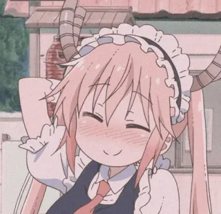 🐉 Tohru Miss Kobayashi's Dragon Maid anime, dragon, maid, cute, tohru, kawaii telegram sticker