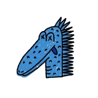❄️ tier, krokodil, blau, cartoon, skizze telegram sticker