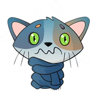 😖 Katze, Winter, Schal, Schnee, süß, Tier telegram sticker