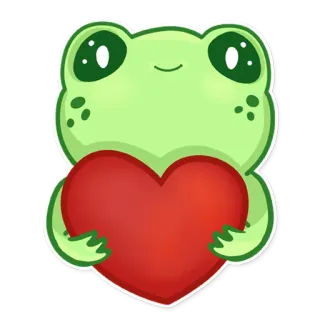 ❤️‍🔥 лягушка, сердце, милый, животное, любовь, мультик, наклейка telegram sticker