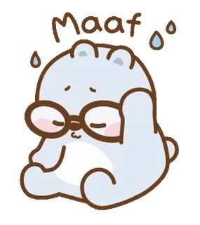 🐰 Moof 귀여운, 곰, 슬픈, 땀, 안경 whatsapp sticker